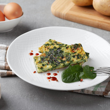 Potato and spinaches omelette