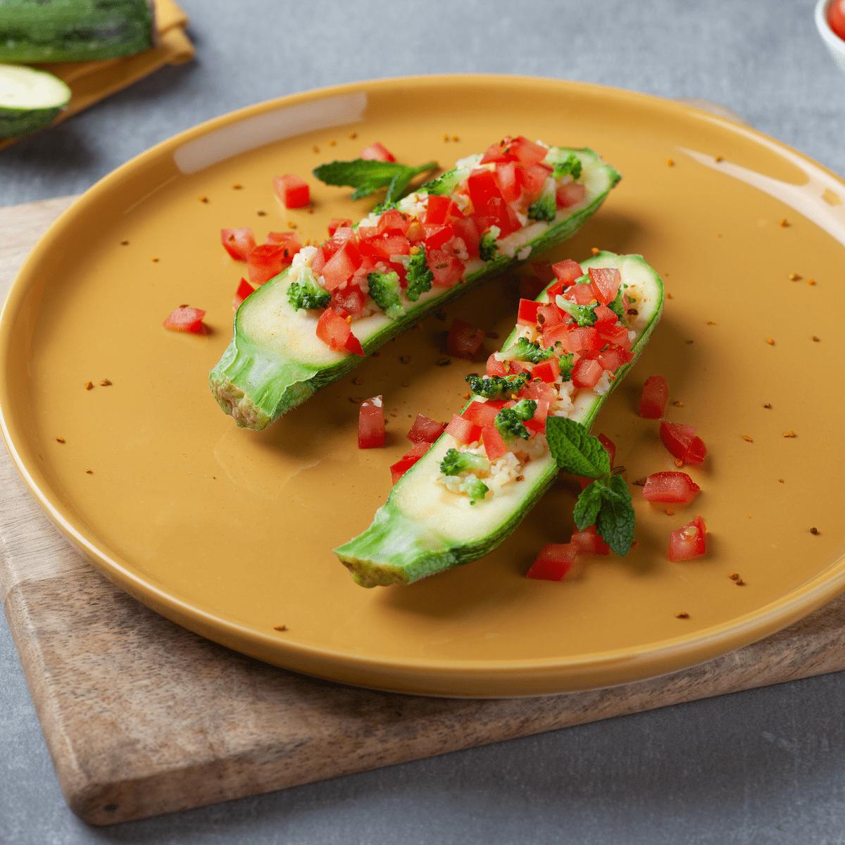 Vegetarian stuffed zucchini