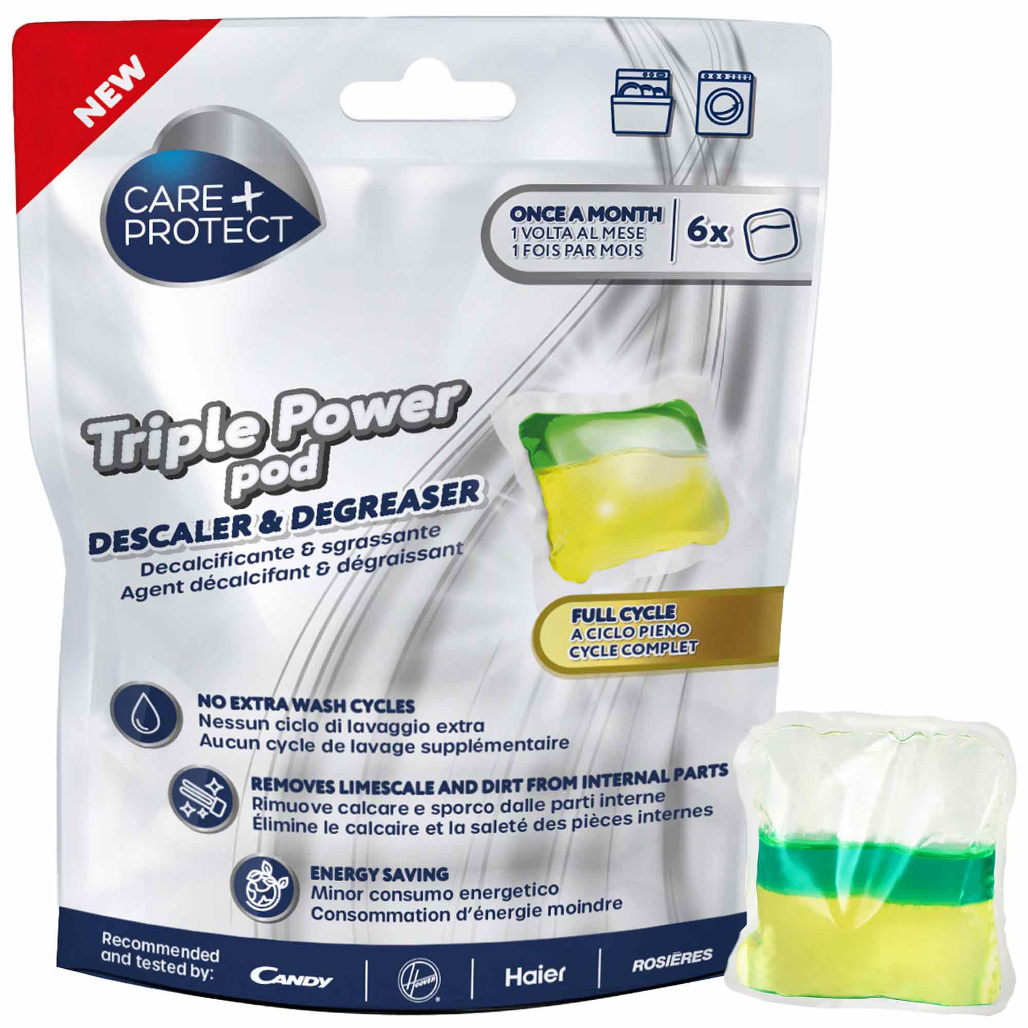 Triple Power Pod Descaler Dishwasher And Washing Machine