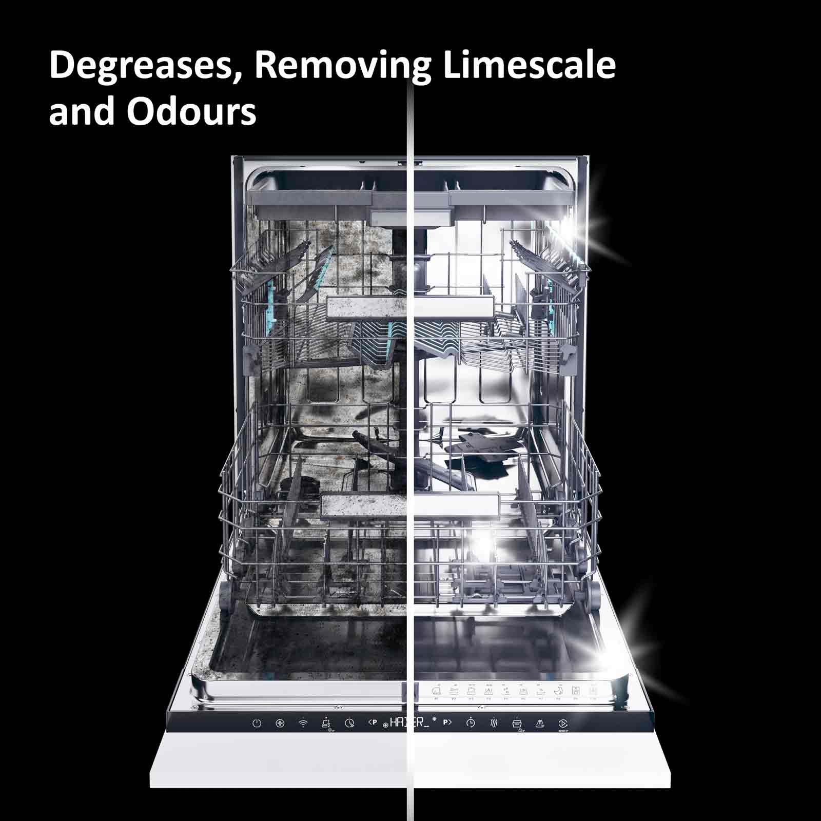 Haier Washing Machine and Dishwasher Limescale Remover & Degreaser, 6 sachets