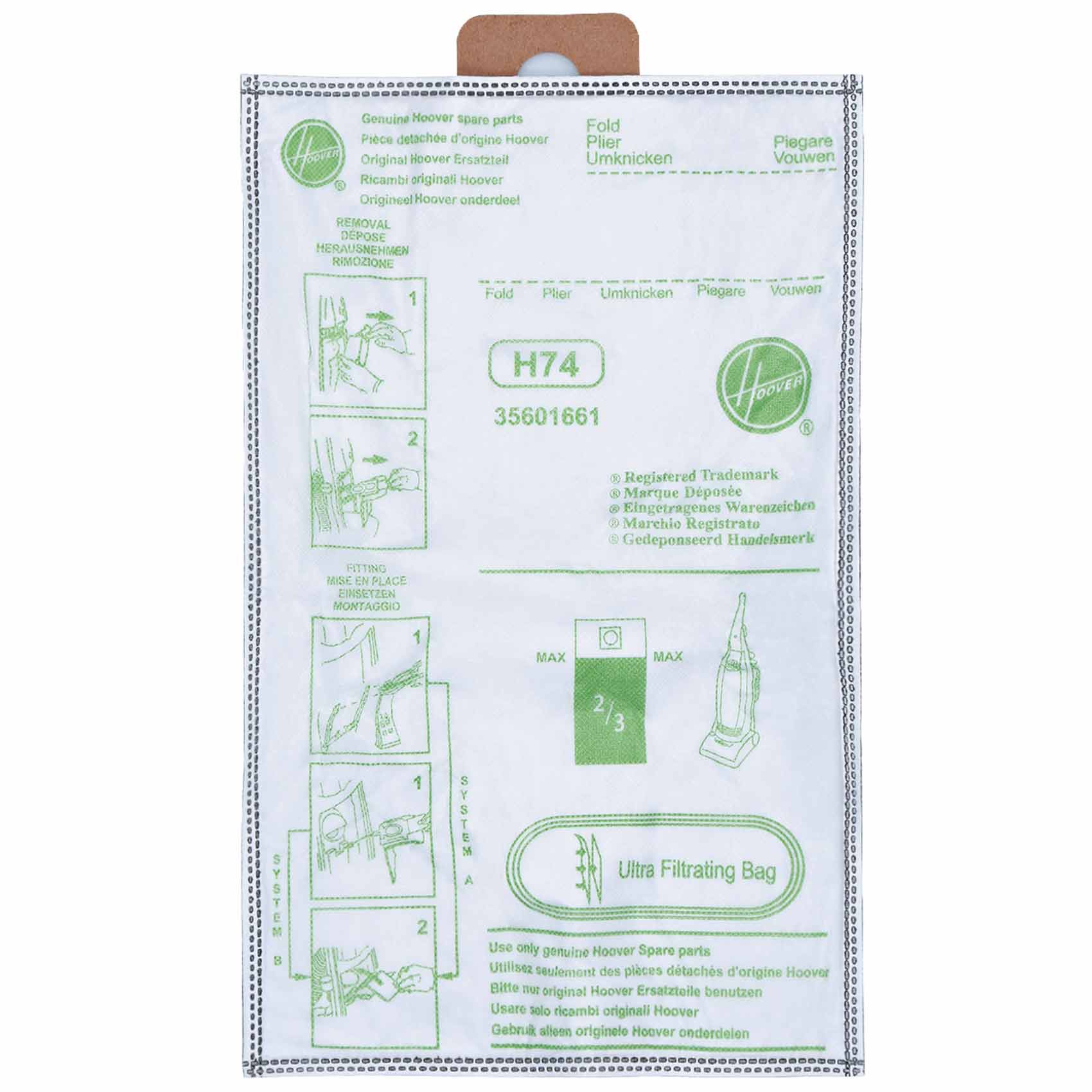 Hoover H74 Microfibre Vacuum Cleaner Bags