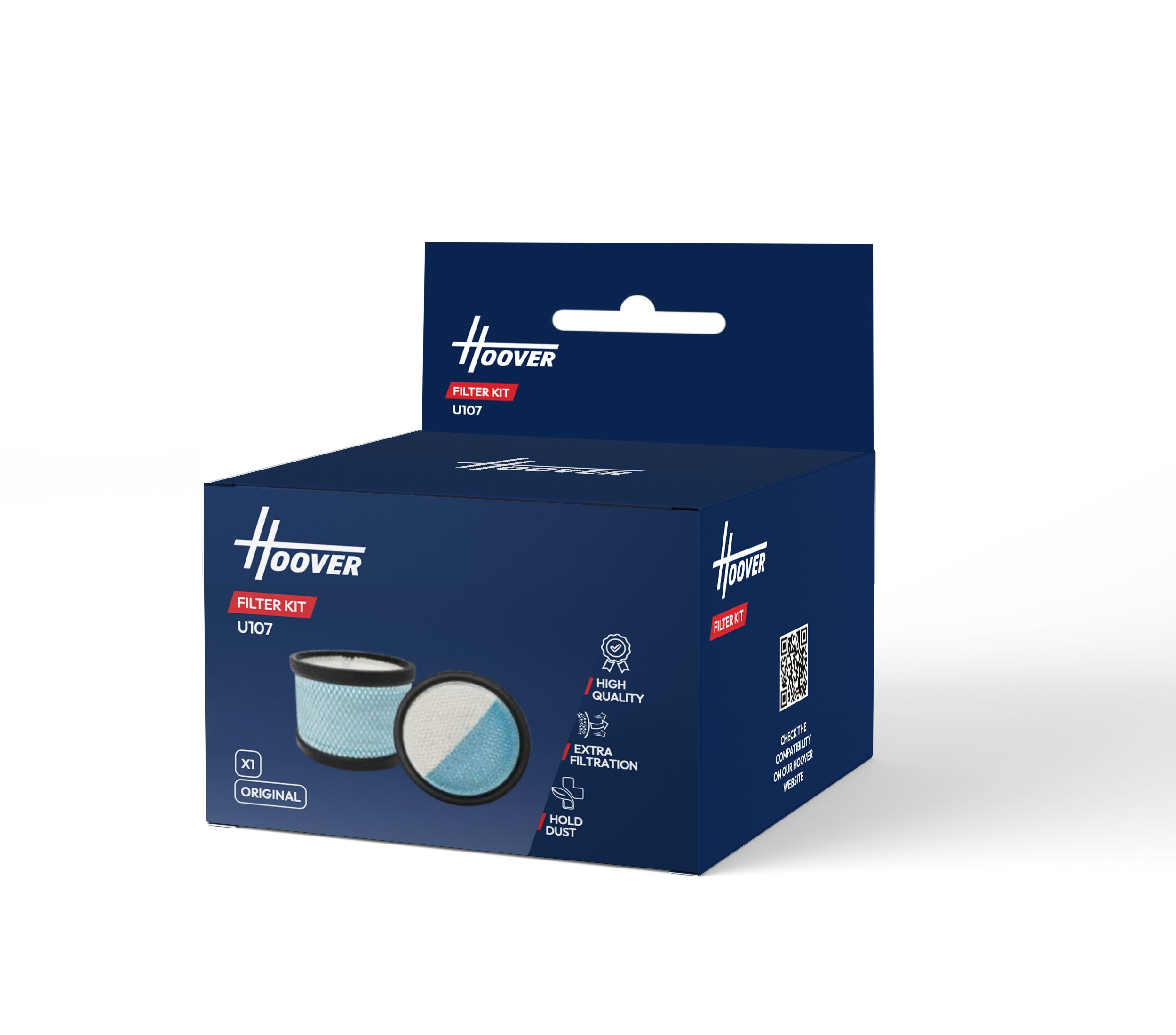 Hoover U49 Kit Filtri Per Aspirapolvere Sensory Evo E Manager Cyclonic – Originale, Prefiltro E Filtro Uscita