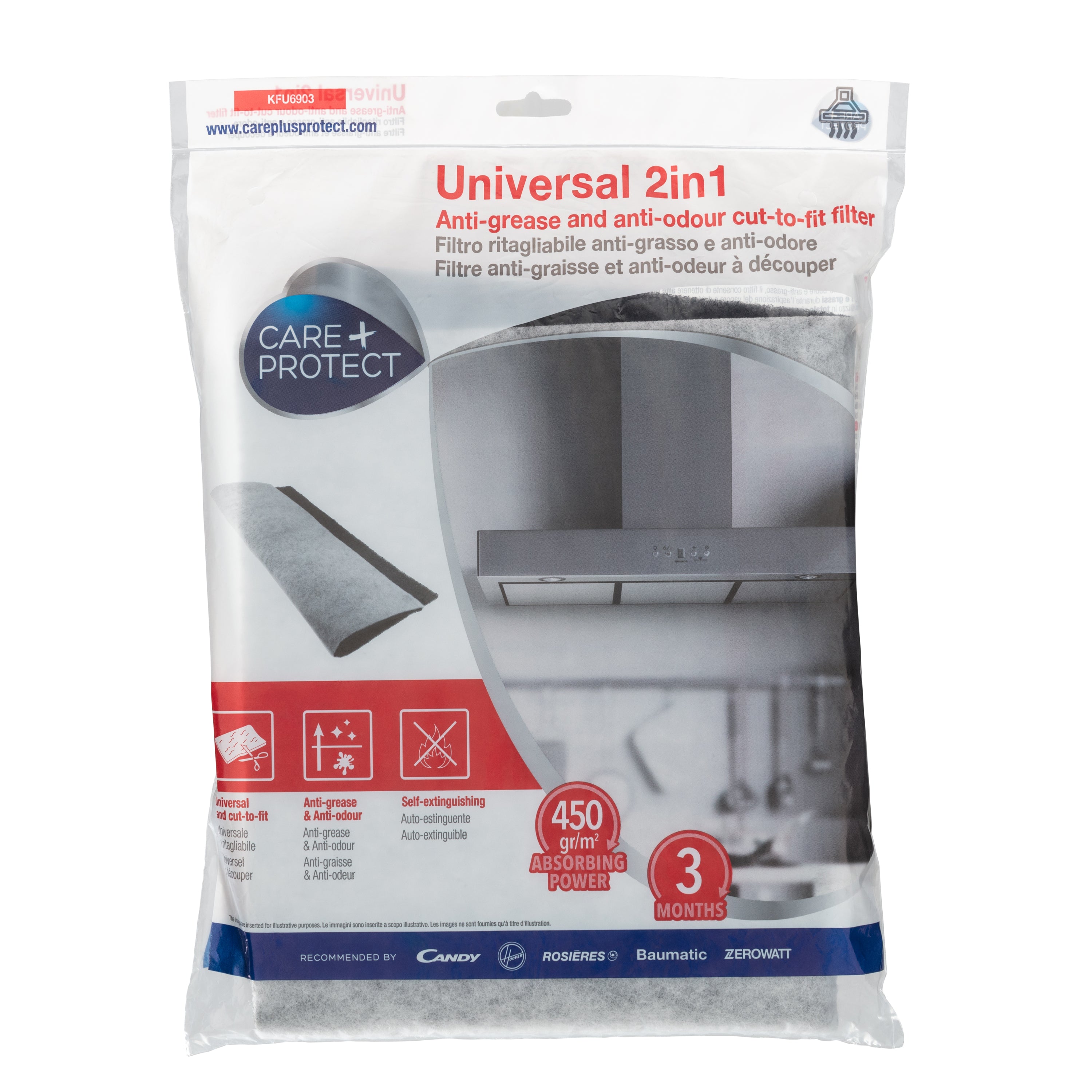 Universal 2 in 1 Anti Grease and Anti-odour Cut to Fit Cooker Hood filter - MyCarePlusProtect