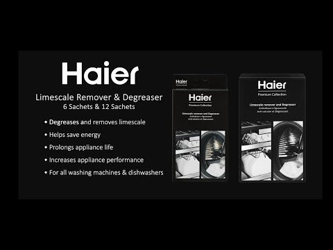 Haier Washing Machine and Dishwasher Limescale Remover & Digreaser, 6 Sachets