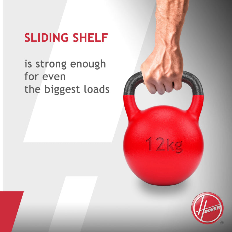 Hoover stacking kit with sliding shelf