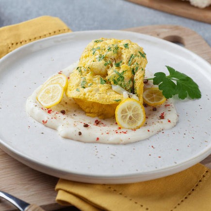 Steamed cauliflower flan