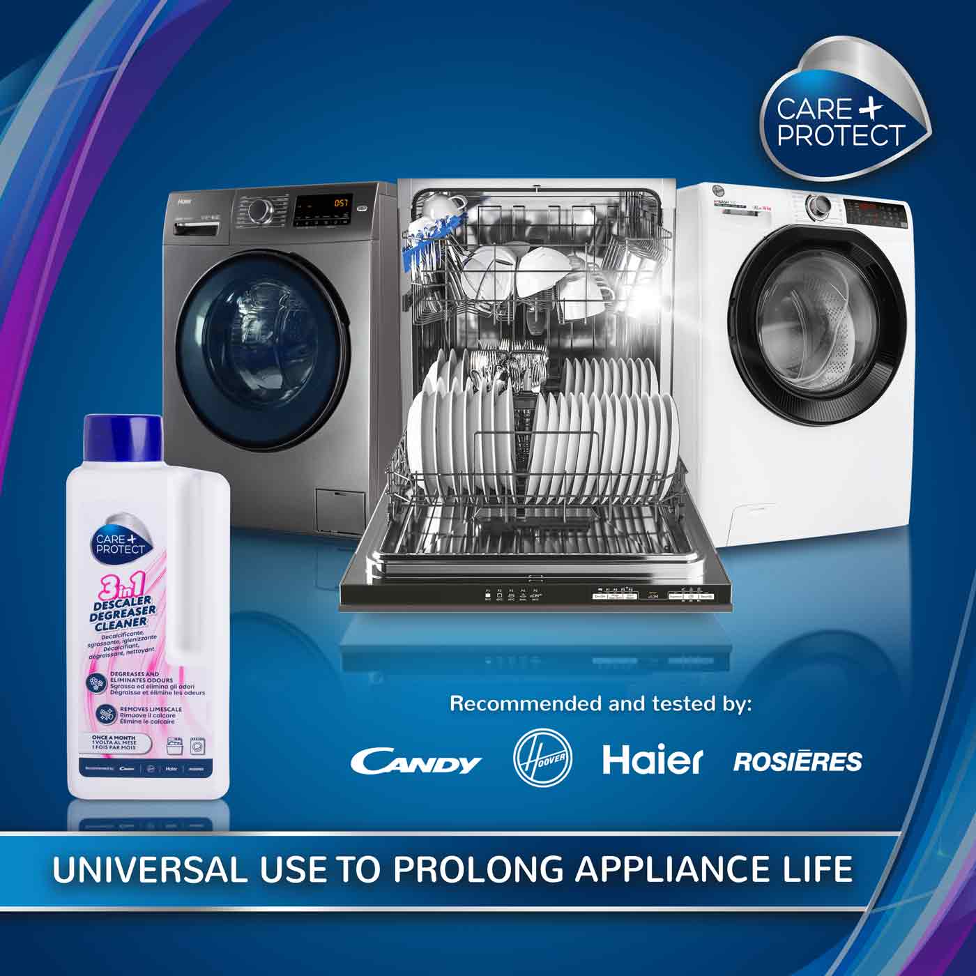 Universal 3-in-1 Liquid Cleaner for Dishwasher and Washing Machine