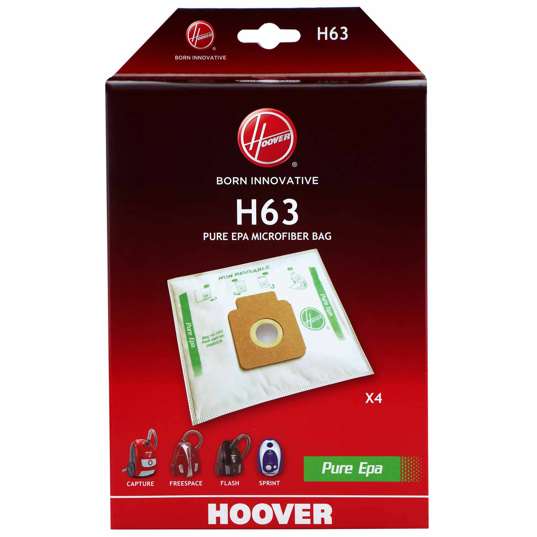 Hoover H63 Microfibre Vacuum Cleaner Bags