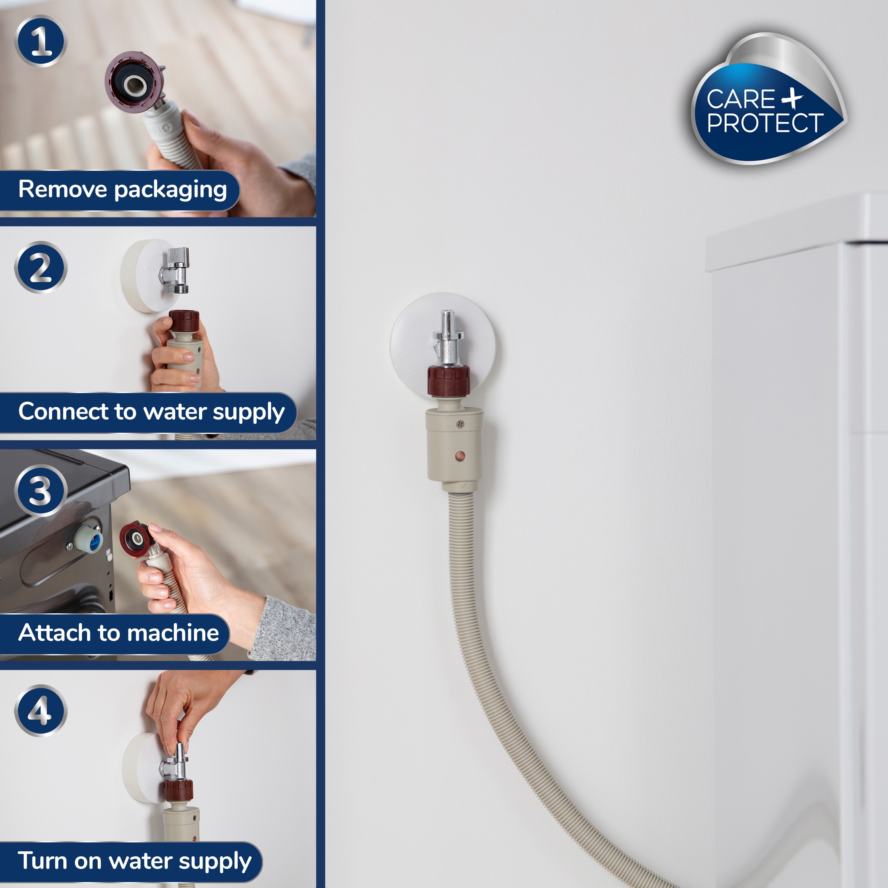 Universal Cold Water Drain Hose with AQUASTOP 2.5m