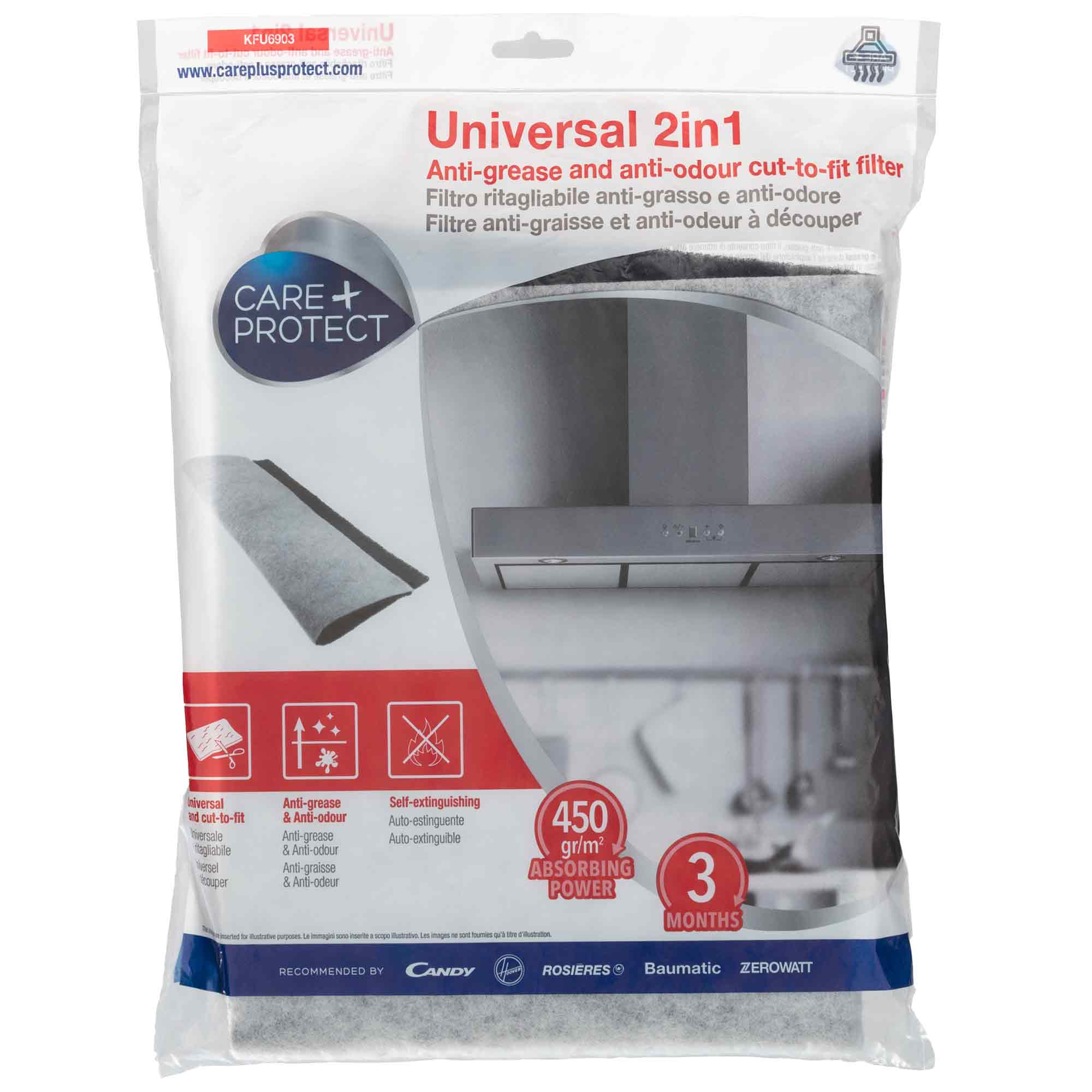 Universal 2 in 1 Anti Grease and Anti-odour Cut to Fit Cooker Hood filter - MyCarePlusProtect