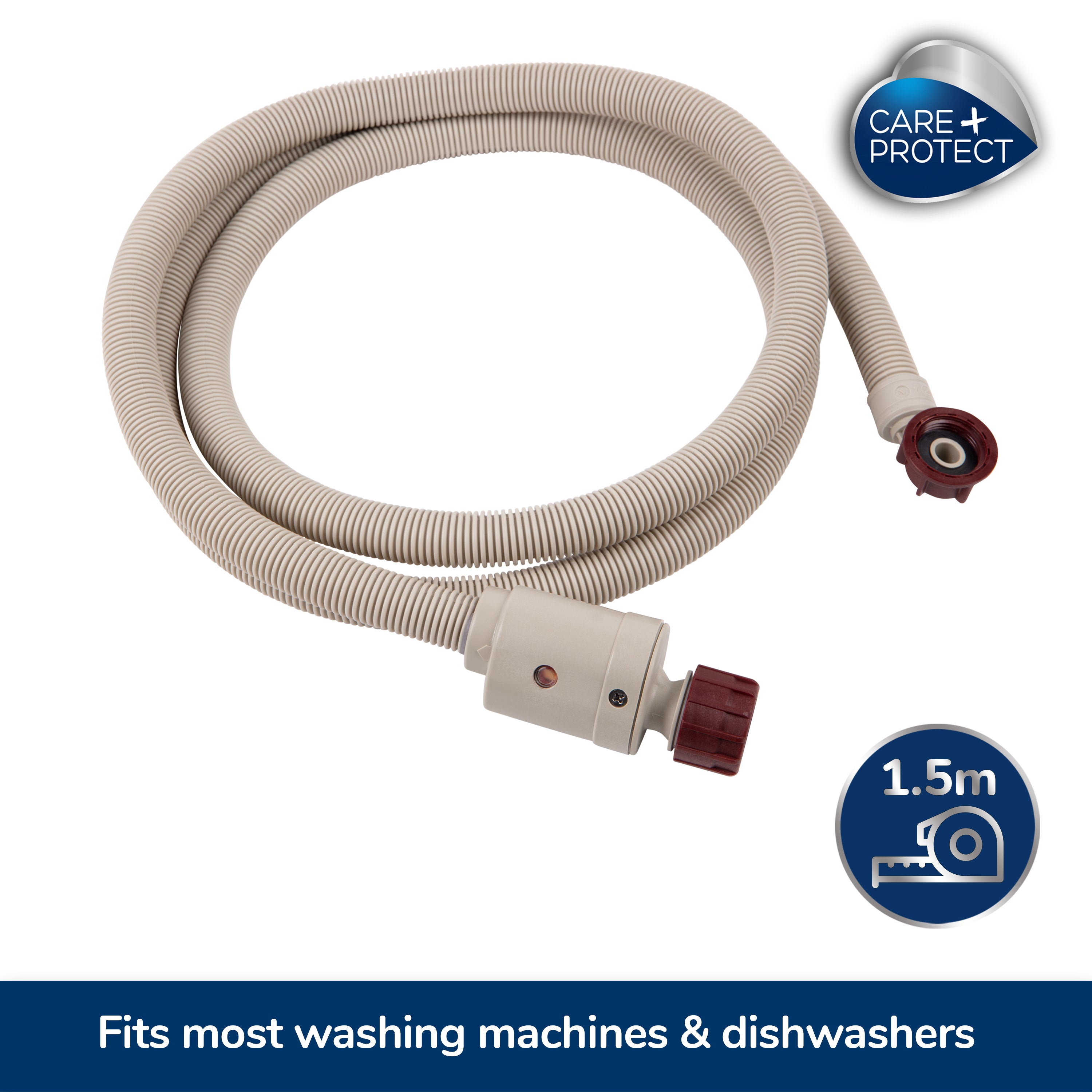 Universal Cold Water Drain Hose with AQUASTOP 1.5m